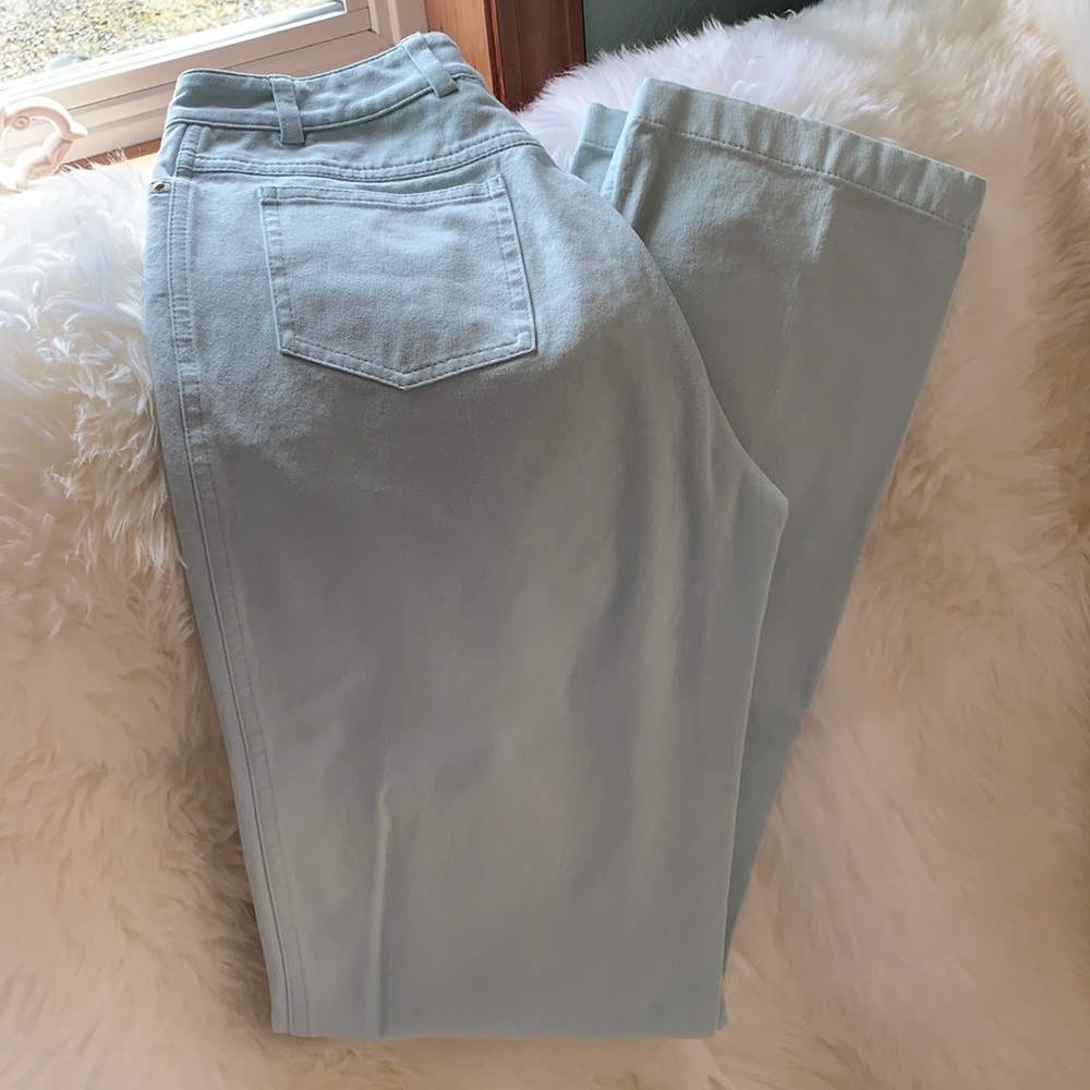St John Jeans, size 2, EUC, sea foam green.